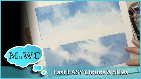 Try These 2 Simple Tricks for Easy Watercolor Clouds! - YouTube