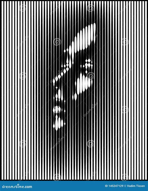 Parallel Line Art Face. Woman Portrait in Contrast Light. Vector ...