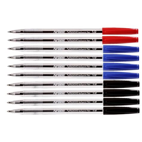 Artline Smoove Ballpoint Pens Assorted Colours 10 Pack | Officeworks