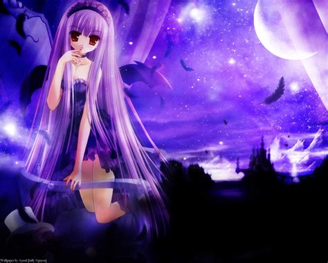 Anime Girl Purple Hair Wallpapers - Wallpaper Cave