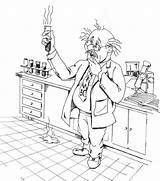 Clever Professor Thinks Over The Formula Of Elixir coloring page  sketch template