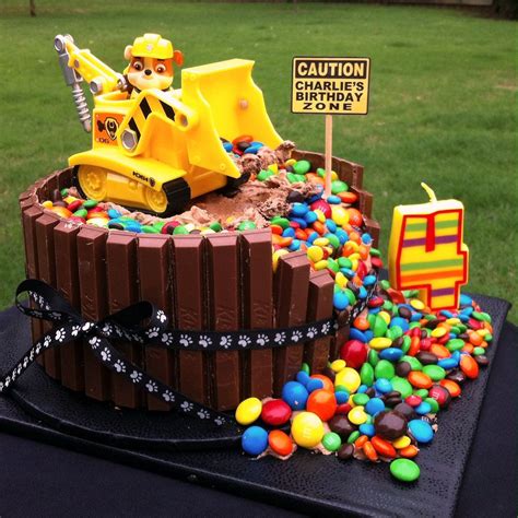 PAW PATROL 'RUBBLE' BIRTHDAY CAKE | Paw patrol birthday cake, Toddler ...