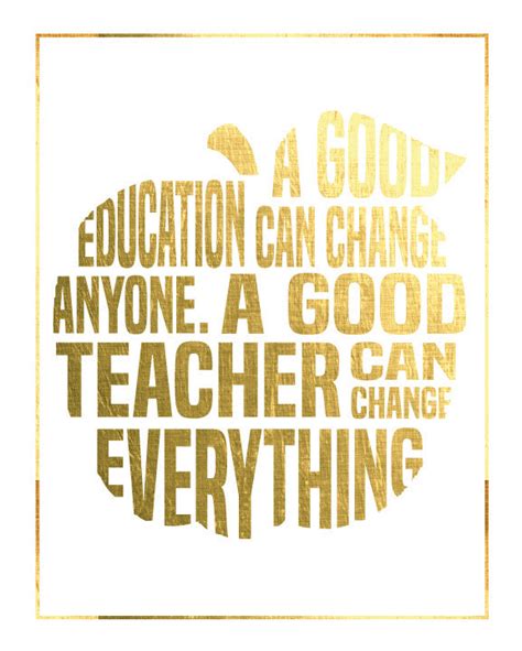 Teacher Gold Foil Apple Quote Print - PrintChicks | PrintChicks