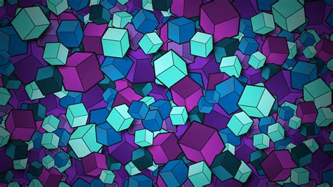 3D cubes Wallpaper 4K, Colorful, Geometric, Patterns