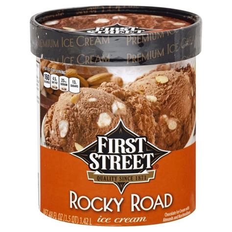 First Street Rocky Road Chocolate Ice Cream With Almonds & Marshmallows Premium Ice Cream (48 oz ...