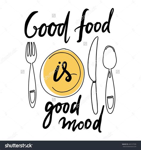 Good Food Good Mood Hand Lettering Stock Vector (Royalty Free ...