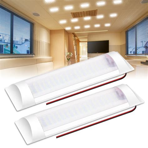 LED Interior Lighting, AMBOTHER 2 x 72 LED Interior Lighting 12V Ceiling lamp with Switch RV ...