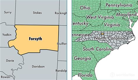 Forsyth County, North Carolina / Map of Forsyth County, NC / Where is Forsyth County?