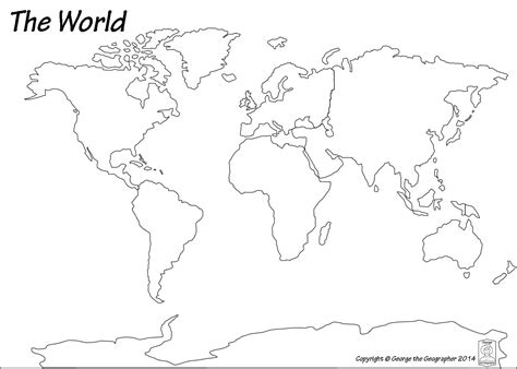 Blank World Map With Countries - London Top Attractions Map