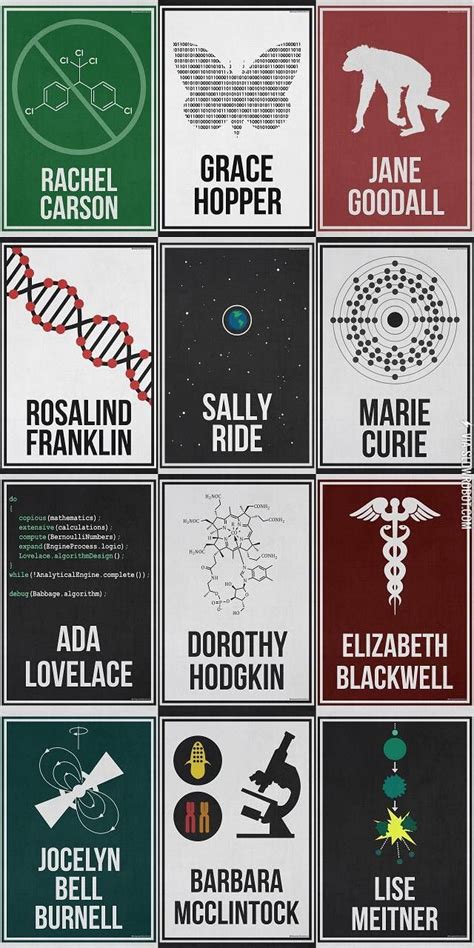 Minimalist Posters of Trailblazing Women in Science [Hydrogene Portfolio] | Science poster ...