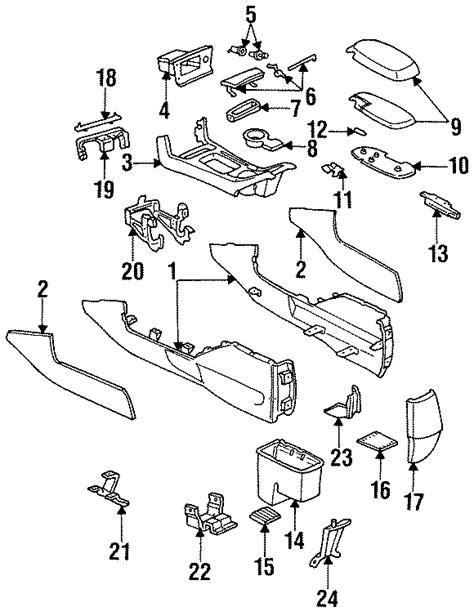 1999 Ford Taurus Compartment. (Rear). 1993-95. CONSOLE, CENTER, Body ...