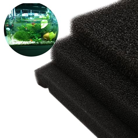 50cmx50cmx2cm Universal Black Filtration Foam Aquarium Fish Tank Biochemical Filter Sponge Pad ...