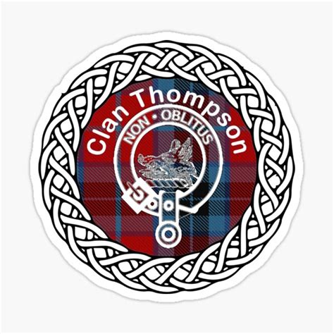 "Clan Thompson surname last name tartan crest badge" Sticker for Sale ...