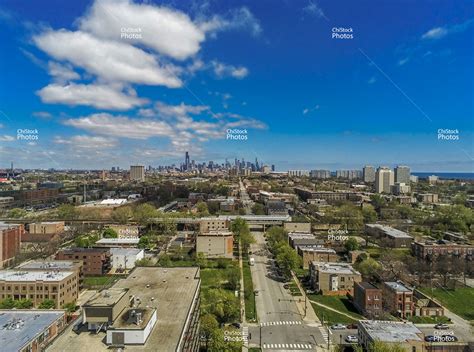 Grand Boulevard Chicago South Side Aerial Skyline View - ChiStockImages.com