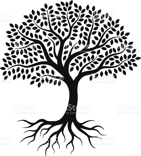 "A simple graphic tree, drawn on 3 layers, with leaves, branches and... | Tree drawing simple ...