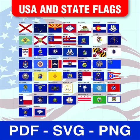 All USA 50 State Flags Territories US Flag. Mega Bundle Excellent ...