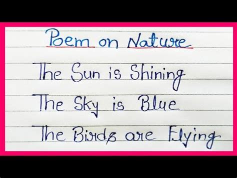 Poem on NATURE//Nature poem in English/Poem on Nature in English for kids by Samriddhi essay ...