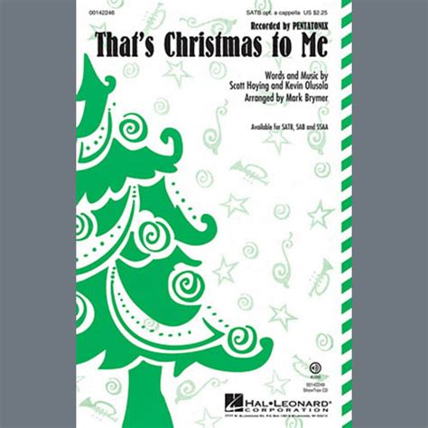 Pentatonix "That's Christmas To Me (arr. Mark Brymer)" Sheet Music & Chords | Download 15-Page ...