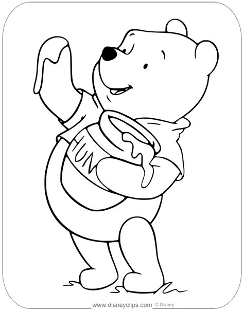 Winnie the Pooh Honey Coloring Pages | Disneyclips.com