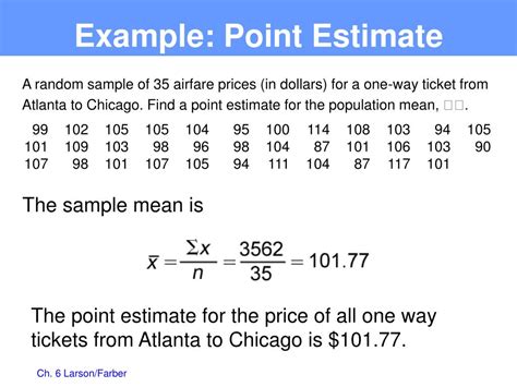 PPT - Point Estimate PowerPoint Presentation, free download - ID:2964605