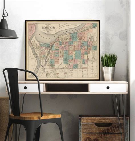 Old Map of Kansas City Historical Large Map of Kansas City - Etsy | Old ...