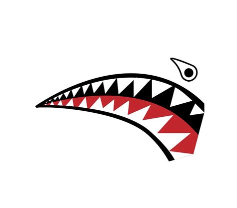 Shark Mouth Teeth Nose Art Military Aircraft Decal SM-05