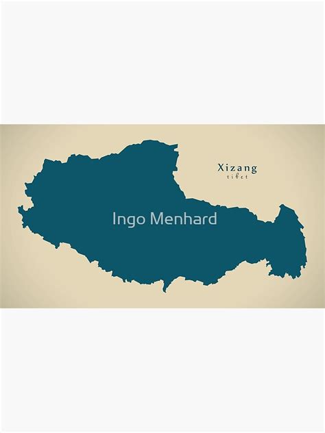 "Modern Map - Xizang province map China CN" Photographic Print by ...