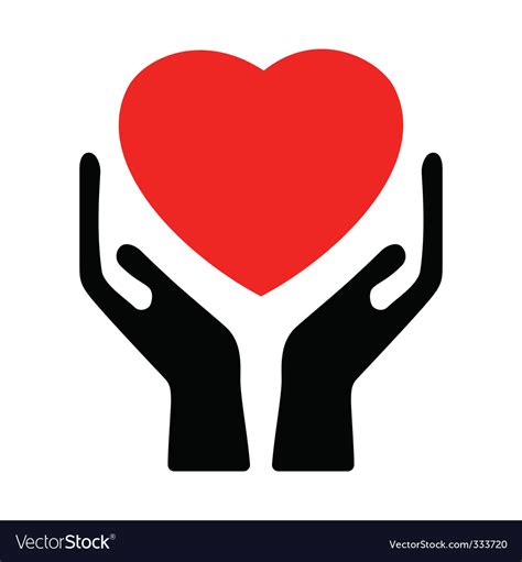 Hands holding the heart Royalty Free Vector Image