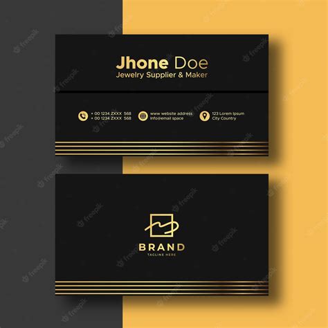 Premium Vector | Gold black minimalist business card