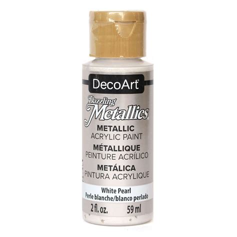 DecoArt Dazzling Metallics 2-Ounce White Pearl Acrylic Paint (DM-DA117 ...