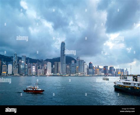 hong kong harbour view with sunlight Stock Photo - Alamy