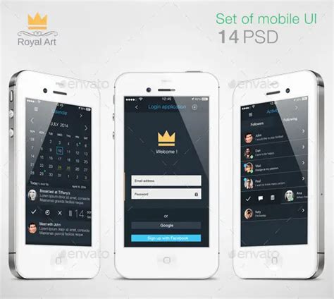 45+ Professional PSD Mobile App UI Design Templates - PSD Templates Blog