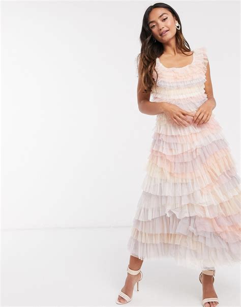 Needle & Thread Tiered Ruffle Midi Dress - Lyst