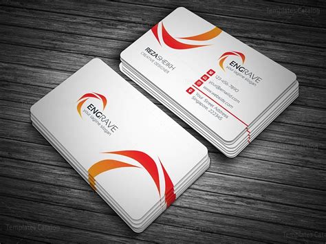 Engrave Business Card Template 000147 - Template Catalog