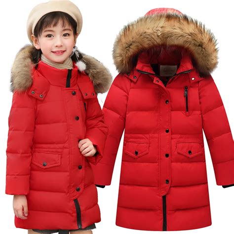 2017 Fashion Girl Boy Winter Down Jackets Children Coats Warm 90% Thick Duck Down Kids ...