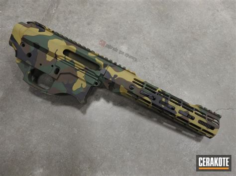 M81 Woodland Camo finished with Multicam® Dark Brown, Graphite Black, Highland Green and RAL ...