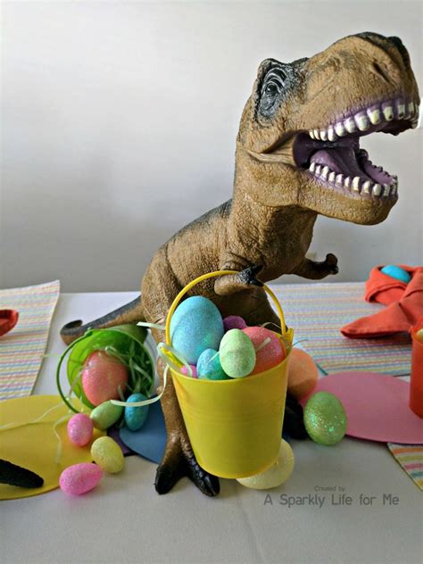 Dinosaur Easter Egg Hunt Table Decor