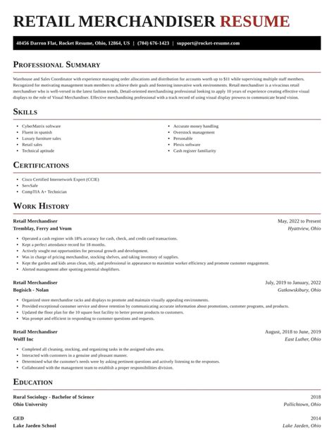 Retail Merchandiser Resumes | Rocket Resume