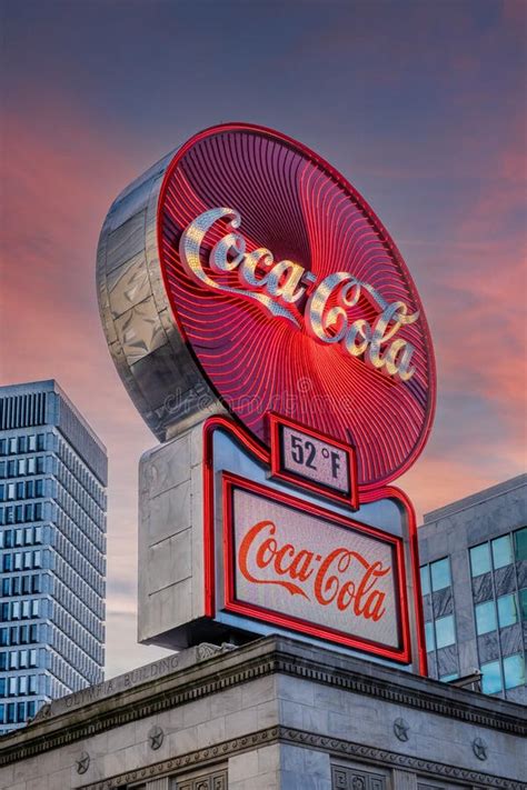 Coca-Cola Sign in Atlanta at Dawn Editorial Photo - Image of atlanta ...