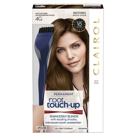 Clairol Root Touch-Up Permanent Hair Color Crème 4G Dark Golden Brown ...