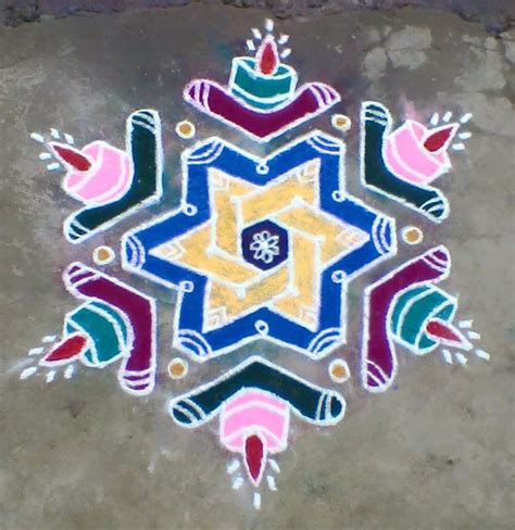 Deepam kolam || 15 dots star kolam – Kolams of India