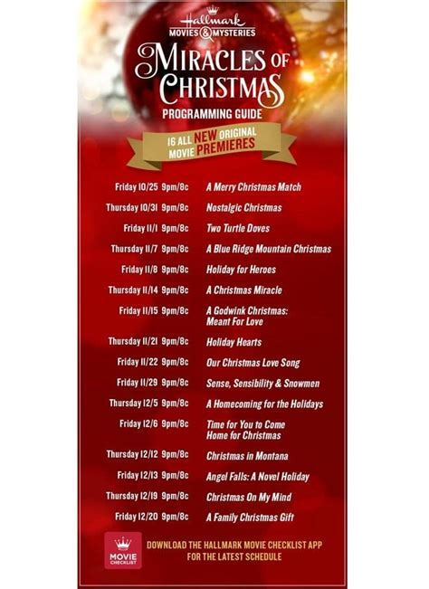 Hallmark Mysteries And Movies Christmas Schedule - Printable Schedule