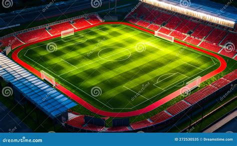 An Aerial View of Soccer Stadium. Generative AI Stock Illustration ...