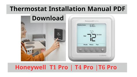 Honeywell Pro [T1, T4, T6 Pro] Manual PDF Download Programmable Thermostat Installation