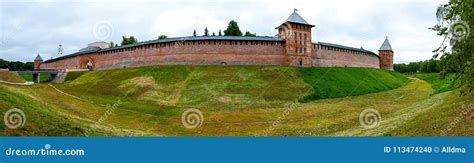 Fortress Novgorodsky Kremlin in Town Great Novgorod, Russia. Stock ...