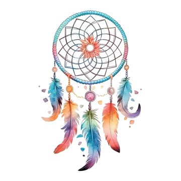 Watercolor Dream Catcher Isolated Illustration Ai Generative, Indian, Tribal, Dream PNG ...