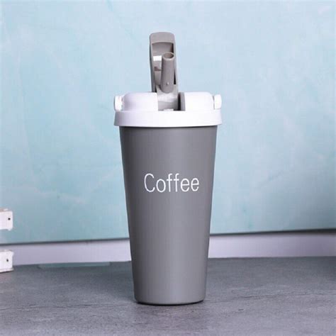 New Handy Thermal Mug with Straw Stainless Steel Vacuum Flask Tumbler Water Cups | eBay