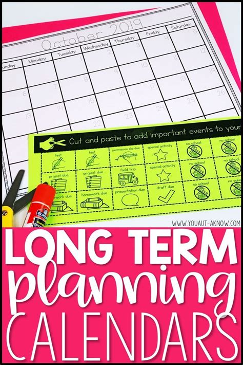 Visual Schedule Pack: Long Term Planning Schedules | Speech therapy ...