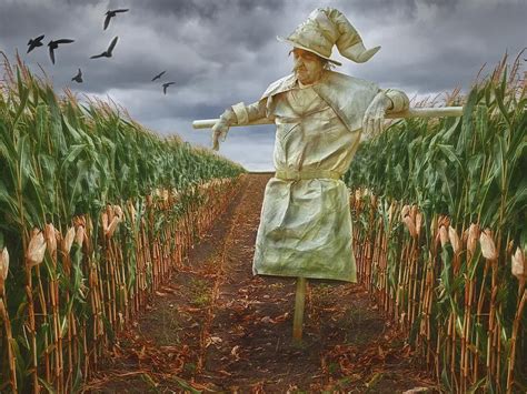 Scarecrow in a corn field, chase the birds away. | Smithsonian Photo ...