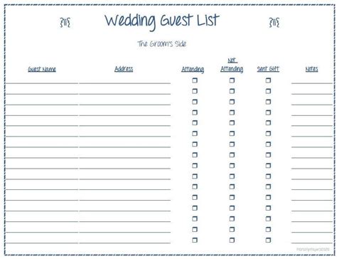 Wedding guest list planner - wolfmagical